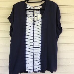 Olive & Oak Navy Tie Dye Top